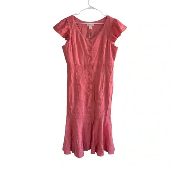 Rachel Parcell Blush Button Midi Dress - Picture 2 of 14